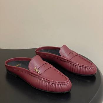 Saint Laurent Le Loafer Mules in Calf Leather Red 2025 7668790 (MD-251215020)
