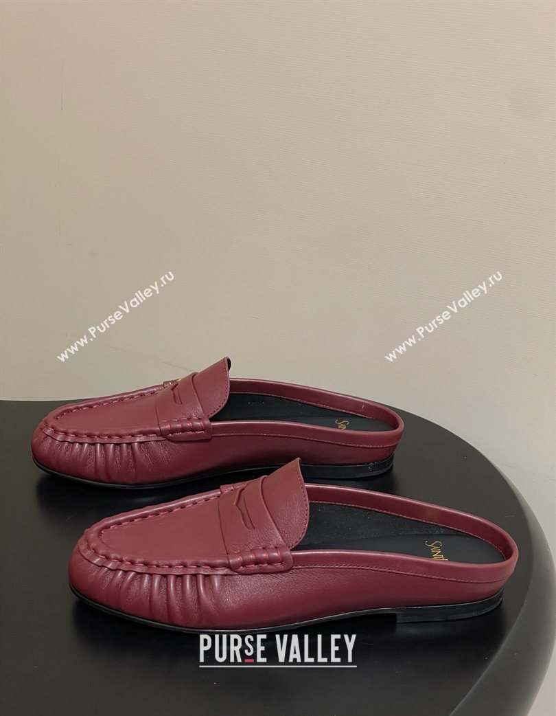 Saint Laurent Le Loafer Mules in Calf Leather Red 2025 7668790 (MD-251215020)