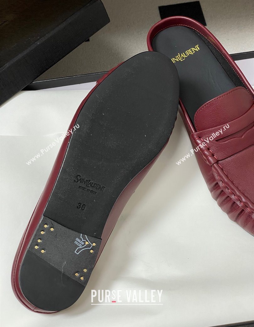 Saint Laurent Le Loafer Mules in Calf Leather Red 2025 7668790 (MD-251215020)
