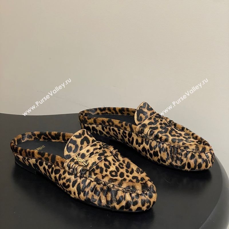 Saint Laurent Le Loafer Mules in Leopard Print 2025 7668790 (MD-251215023)