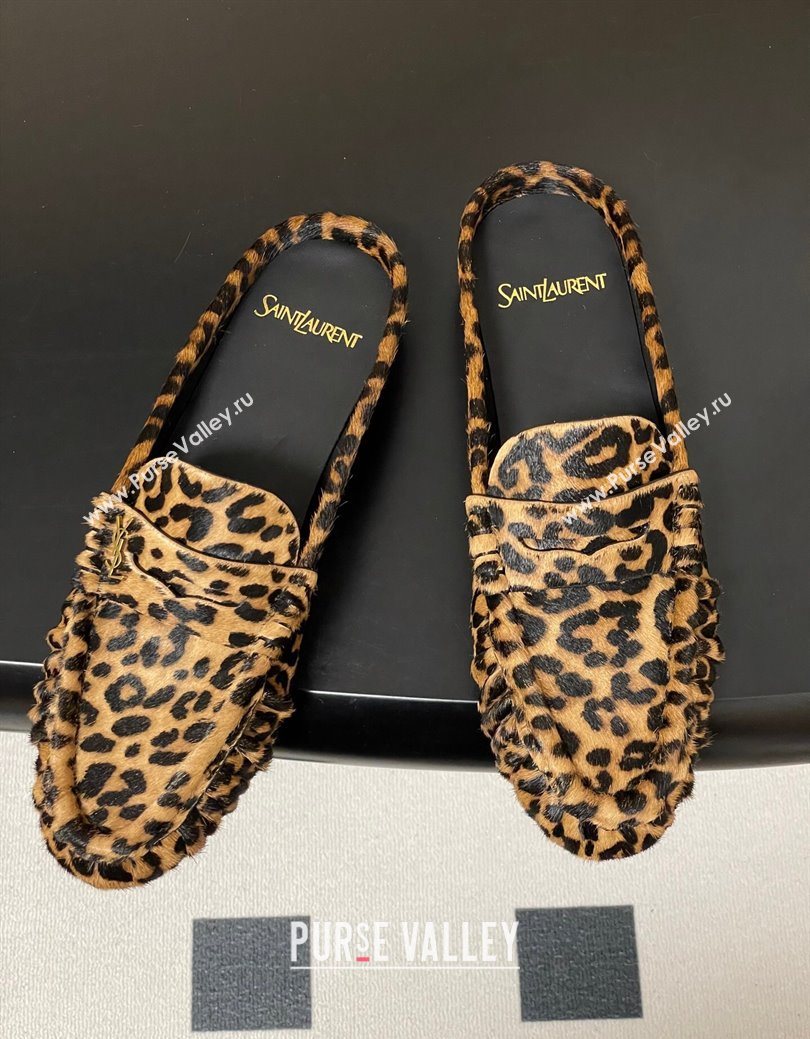 Saint Laurent Le Loafer Mules in Leopard Print 2025 7668790 (MD-251215023)