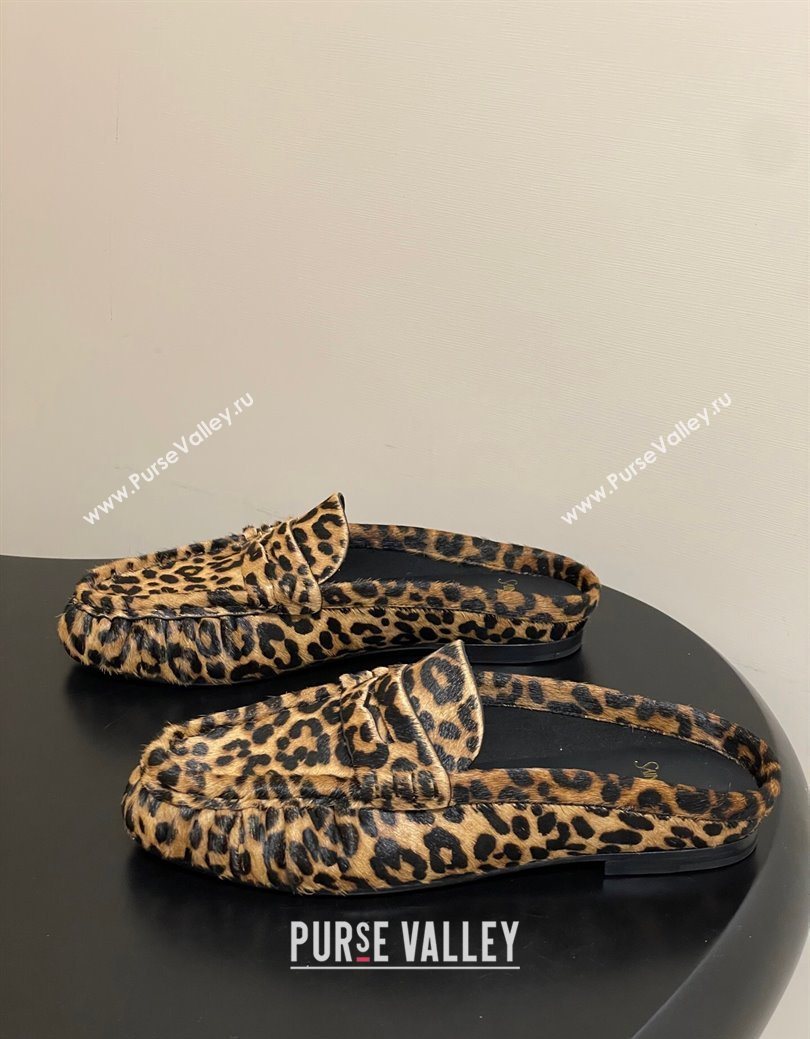 Saint Laurent Le Loafer Mules in Leopard Print 2025 7668790 (MD-251215023)