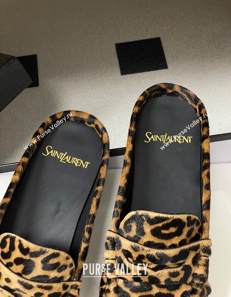 Saint Laurent Le Loafer Mules in Leopard Print 2025 7668790 (MD-251215023)