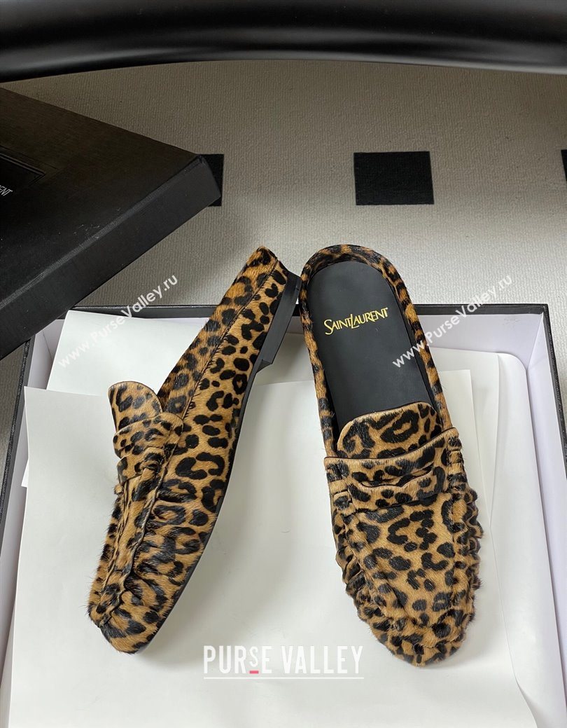 Saint Laurent Le Loafer Mules in Leopard Print 2025 7668790 (MD-251215023)