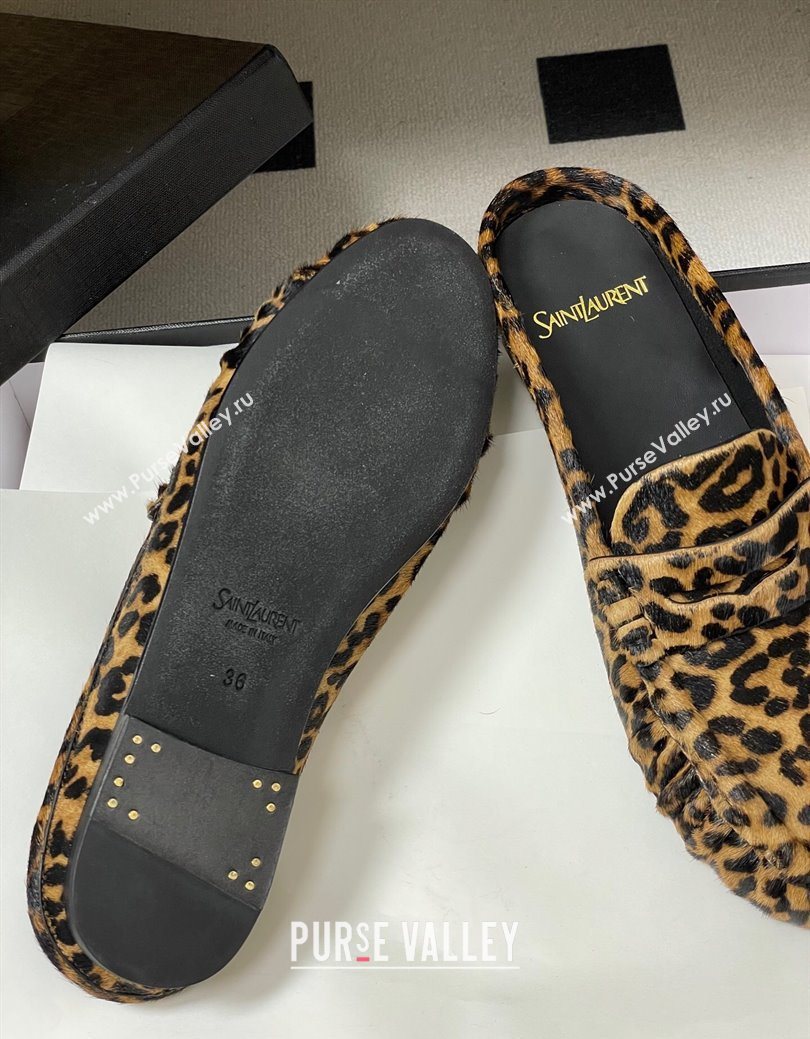 Saint Laurent Le Loafer Mules in Leopard Print 2025 7668790 (MD-251215023)