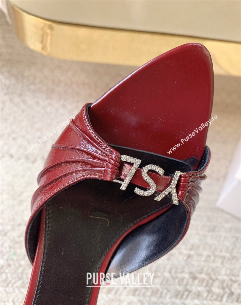 Saint Laurent Jerry Heel Slides Sandal 6cm in Shiny Leather Red 2026 8696549 (MD-260224164)