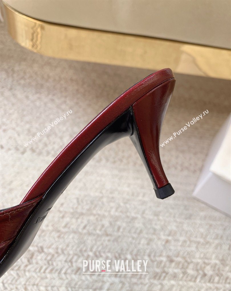 Saint Laurent Jerry Heel Slides Sandal 6cm in Shiny Leather Red 2026 8696549 (MD-260224164)