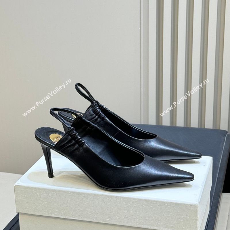 Saint Laurent ANNE-MARIE Slingbacks Pump 7.5cm in Smooth Leather Black 2026 841183 (MD-260224145)