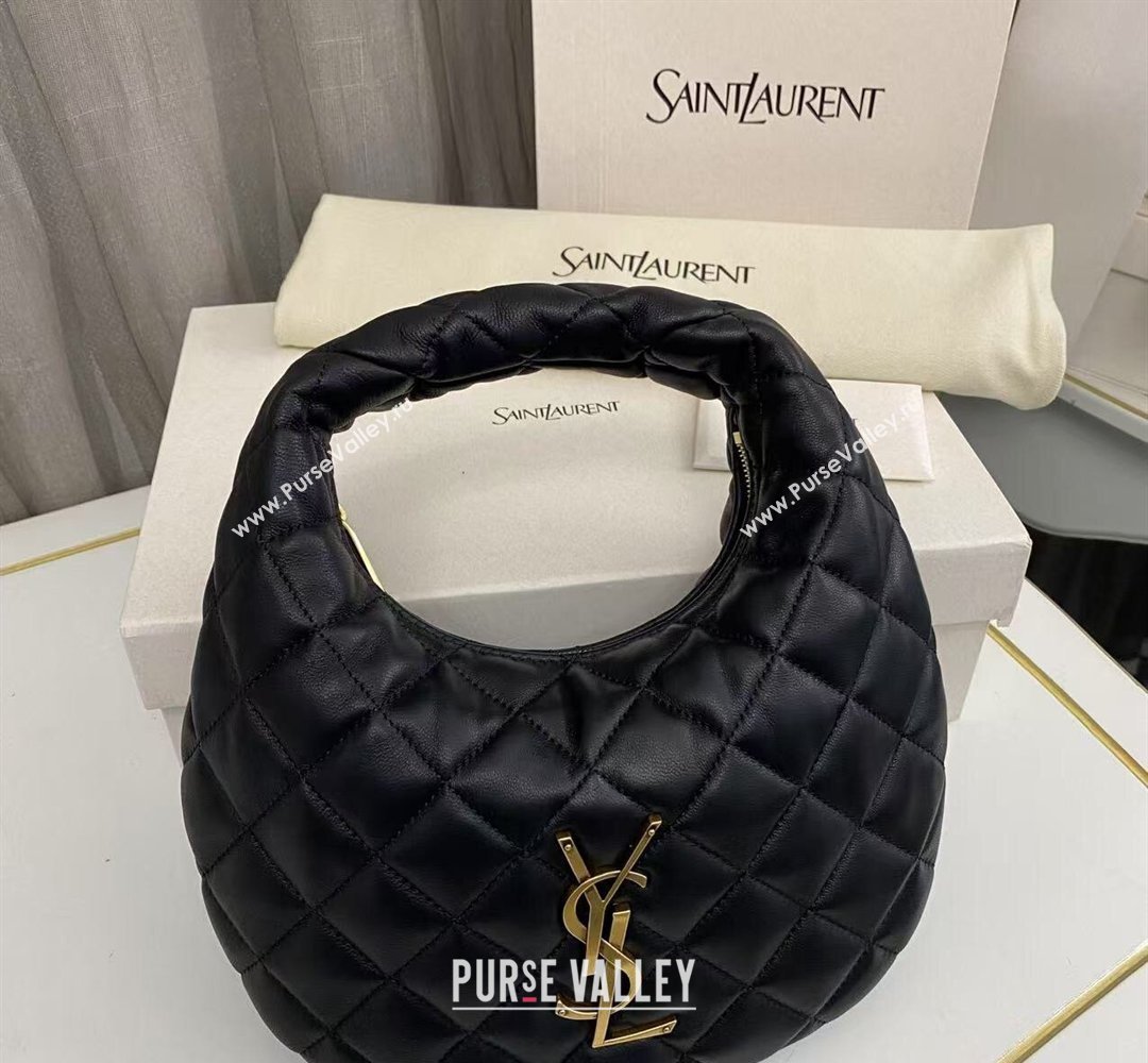 Saint Laurent Icarino Mini Bag in Quilted Nappa Leather Black/Gold 2026 851689 (nana-260403060)