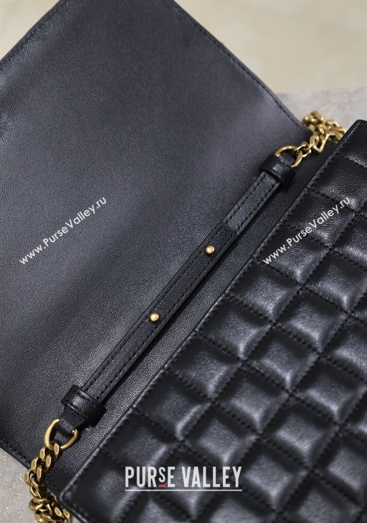Saint Laurent Cassandre Quilted Lambskin Leather Chain Bag Black 2026 743364 (MHUI-260403052)