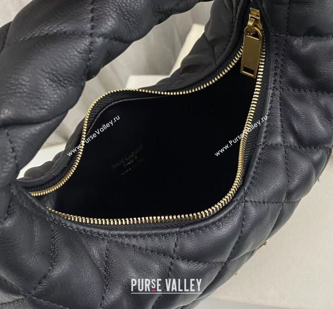 Saint Laurent Icarino Mini Bag in Quilted Nappa Leather Black/Gold 2026 851689 (nana-260403060)