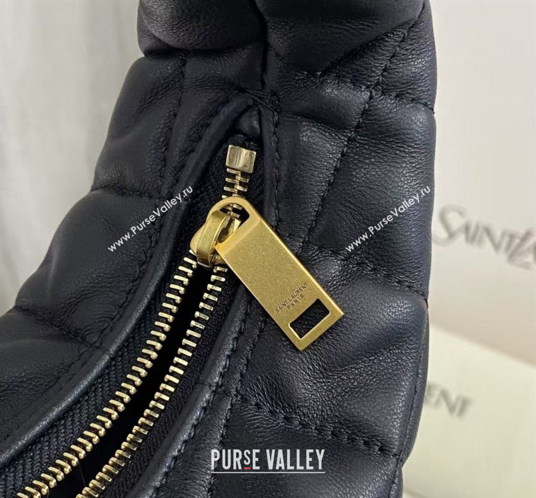 Saint Laurent Icarino Mini Bag in Quilted Nappa Leather Black/Gold 2026 851689 (nana-260403060)