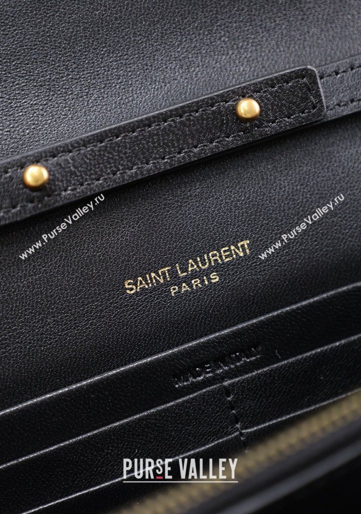 Saint Laurent Cassandre Quilted Lambskin Leather Chain Bag Black 2026 743364 (MHUI-260403052)
