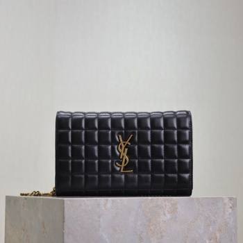 Saint Laurent Cassandre Quilted Lambskin Leather Chain Bag Black 2026 743364 (MHUI-260403052)