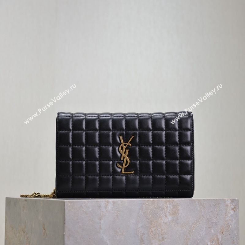 Saint Laurent Cassandre Quilted Lambskin Leather Chain Bag Black 2026 743364 (MHUI-260403052)