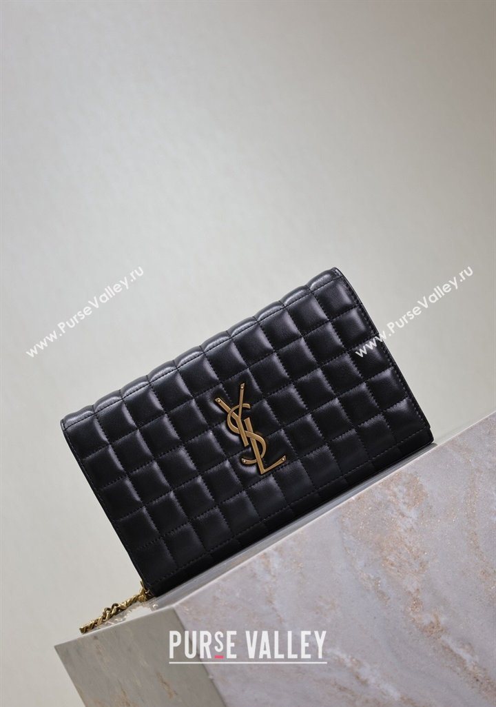 Saint Laurent Cassandre Quilted Lambskin Leather Chain Bag Black 2026 743364 (MHUI-260403052)