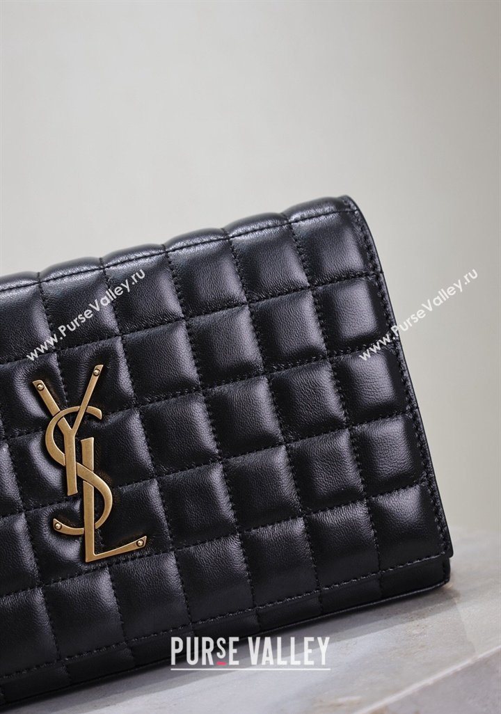 Saint Laurent Cassandre Quilted Lambskin Leather Chain Bag Black 2026 743364 (MHUI-260403052)