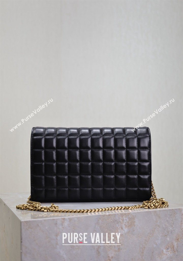 Saint Laurent Cassandre Quilted Lambskin Leather Chain Bag Black 2026 743364 (MHUI-260403052)
