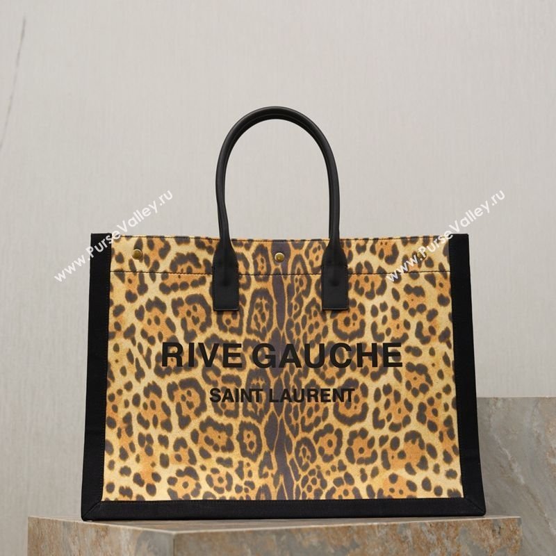 Saint Laurent Rive Gauche Large Tote bag in Leopard Print 2026 509415 (MHUI-260403064)
