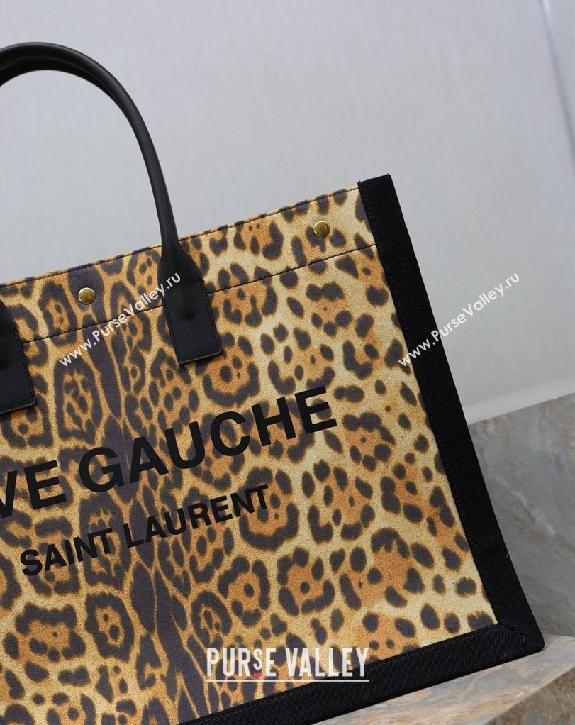 Saint Laurent Rive Gauche Large Tote bag in Leopard Print 2026 509415 (MHUI-260403064)