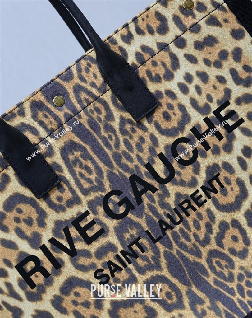 Saint Laurent Rive Gauche Large Tote bag in Leopard Print 2026 509415 (MHUI-260403064)