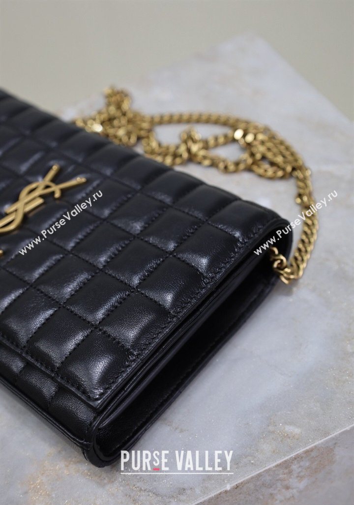 Saint Laurent Cassandre Quilted Lambskin Leather Chain Bag Black 2026 743364 (MHUI-260403052)