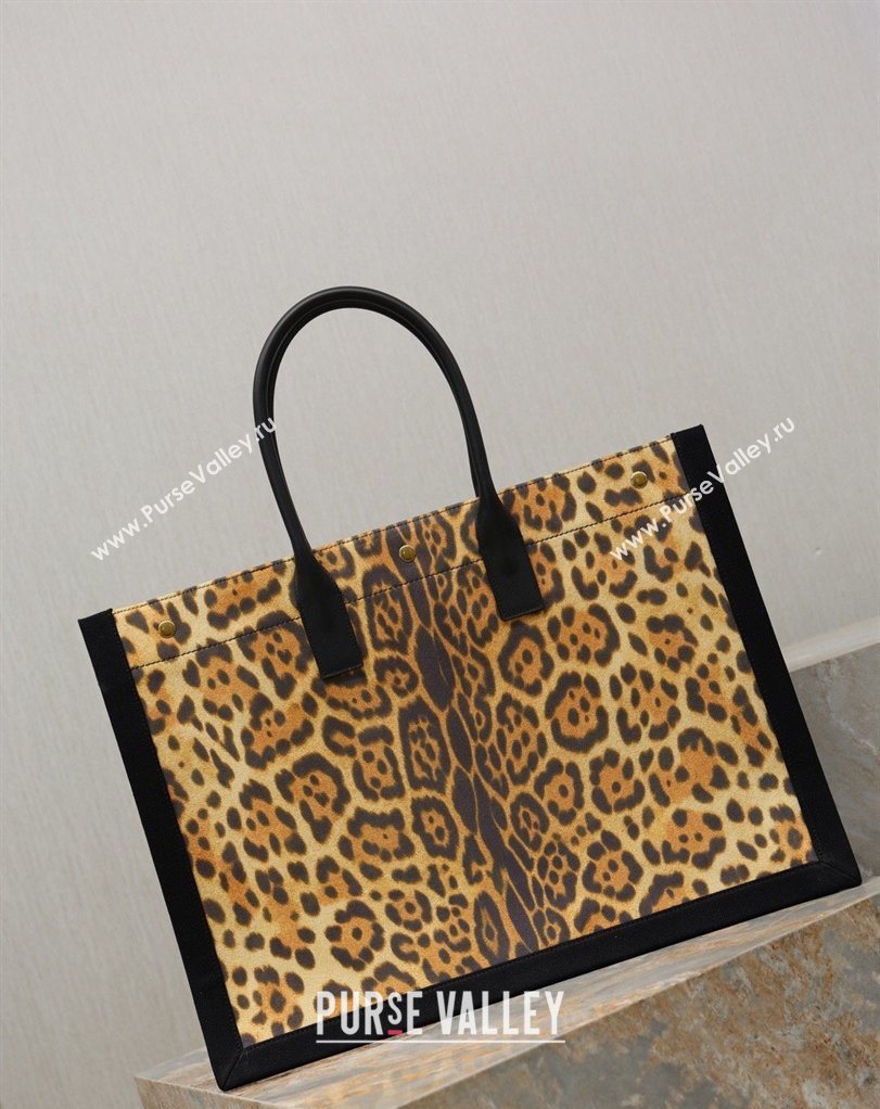 Saint Laurent Rive Gauche Large Tote bag in Leopard Print 2026 509415 (MHUI-260403064)