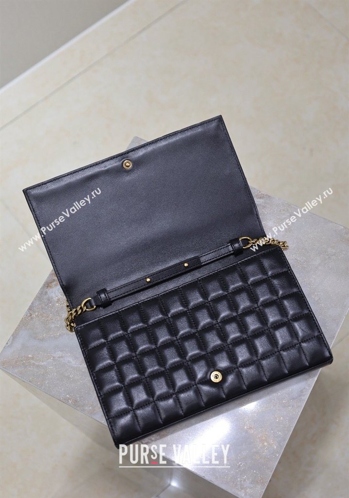 Saint Laurent Cassandre Quilted Lambskin Leather Chain Bag Black 2026 743364 (MHUI-260403052)