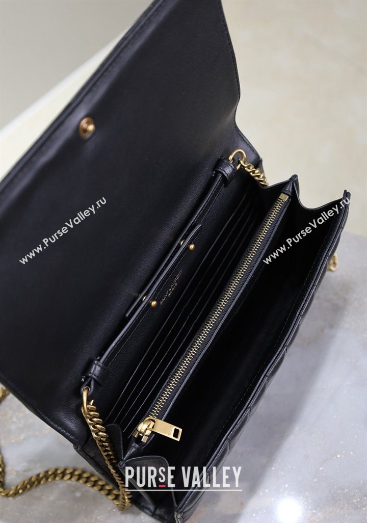 Saint Laurent Cassandre Quilted Lambskin Leather Chain Bag Black 2026 743364 (MHUI-260403052)