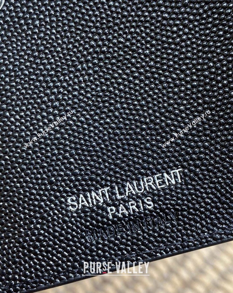 Saint Laurent Grained Leather Short Wallet All Black 2026 575974 (MHUI-260403071)