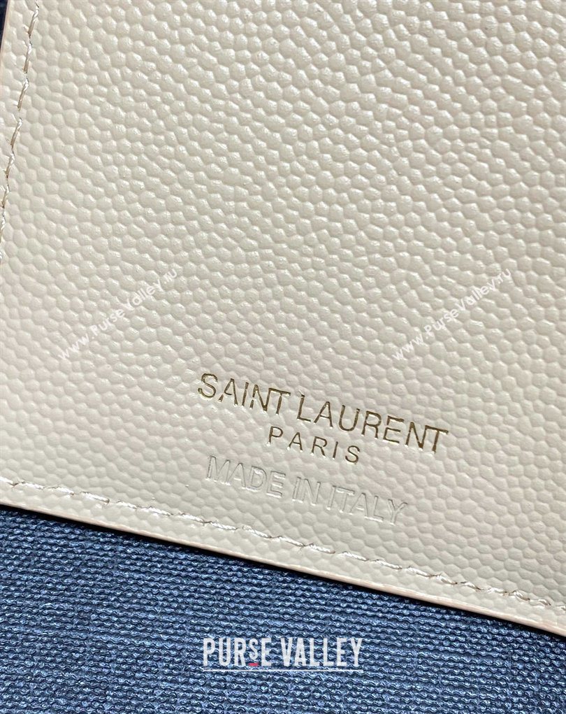 Saint Laurent Grained Leather Short Wallet Beige 2026 575974 (MHUI-260403073)