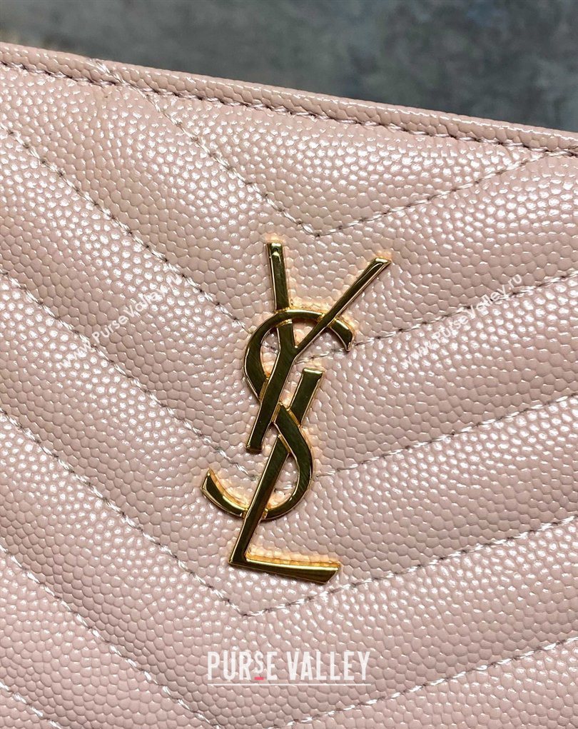 Saint Laurent Grained Leather Short Wallet Pink 2026 575974 (MHUI-260403076)