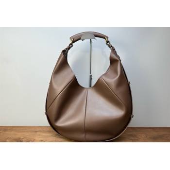 Saint Laurent MOMBASA large hobo bag in Leather Coffee Brown 2026 848811 (MHUI-260403088)