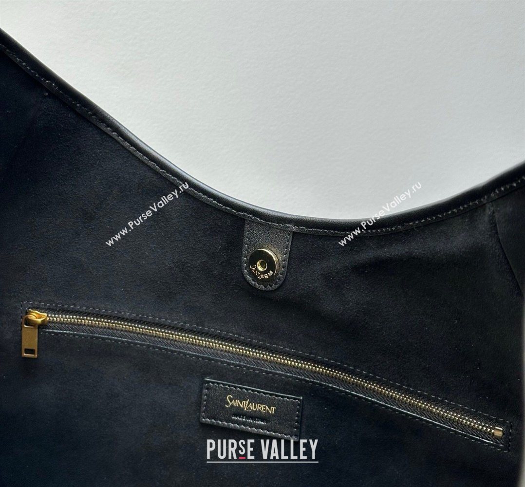 Saint Laurent MOMBASA large hobo bag in Leather Black 2026 848811 (MHUI-260403089)