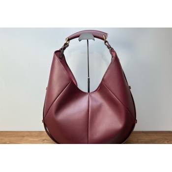 Saint Laurent MOMBASA large hobo bag in Leather Burgundy 2026 848811 (MHUI-260403090)