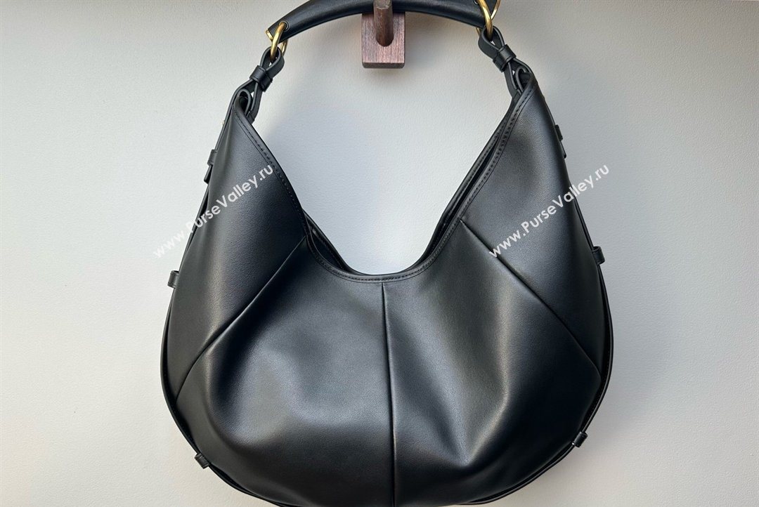 Saint Laurent MOMBASA Medium hobo bag in Leather Black 2026 862029 (MHUI-260403092)