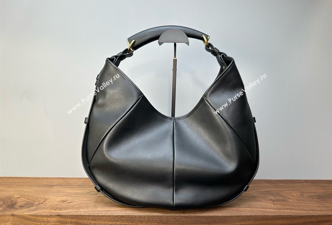 Saint Laurent MOMBASA Medium hobo bag in Leather Black 2026 862029 (MHUI-260403092)