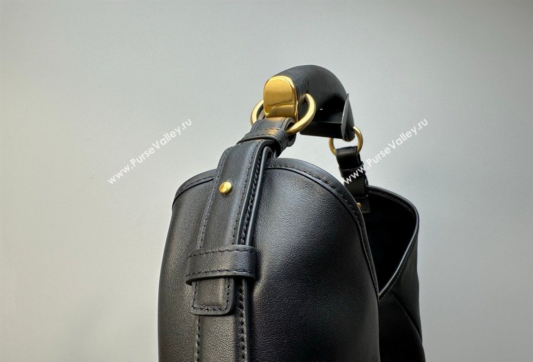 Saint Laurent MOMBASA Medium hobo bag in Leather Black 2026 862029 (MHUI-260403092)