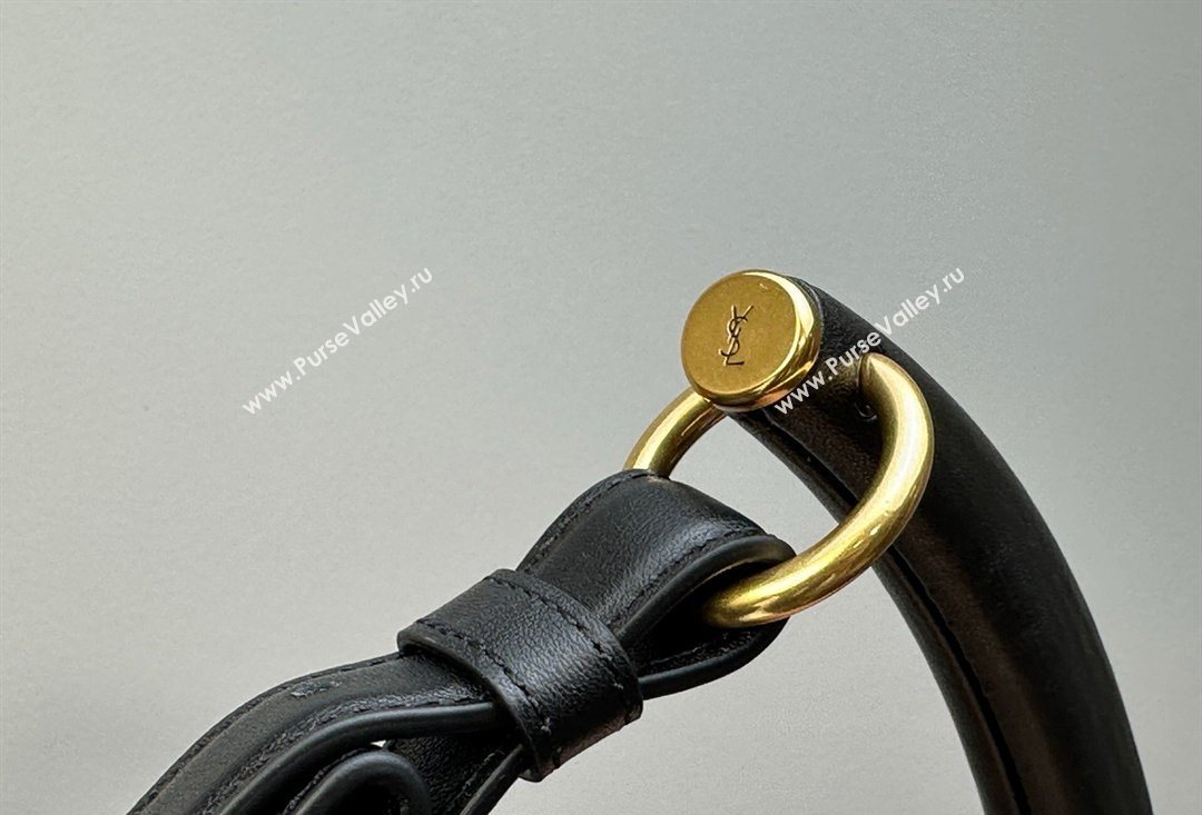 Saint Laurent MOMBASA Medium hobo bag in Leather Black 2026 862029 (MHUI-260403092)