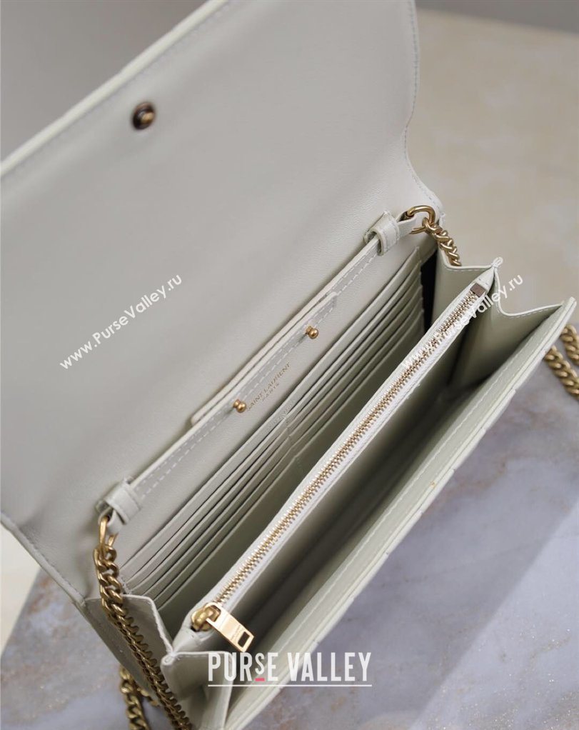 Saint Laurent Cassandre Quilted Lambskin Leather Chain Bag White 2026 743364 (MHUI-260403053)