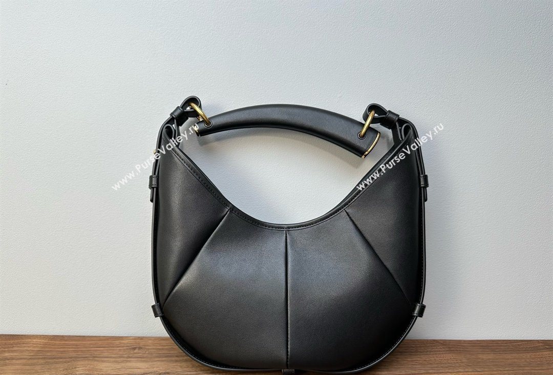 Saint Laurent MOMBASA Small hobo bag in Leather Black 2026 851432 (MHUI-260403095)