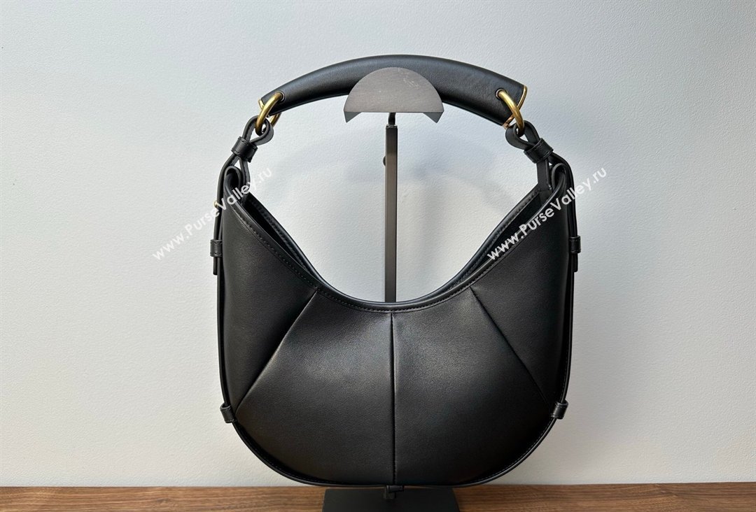 Saint Laurent MOMBASA Small hobo bag in Leather Black 2026 851432 (MHUI-260403095)