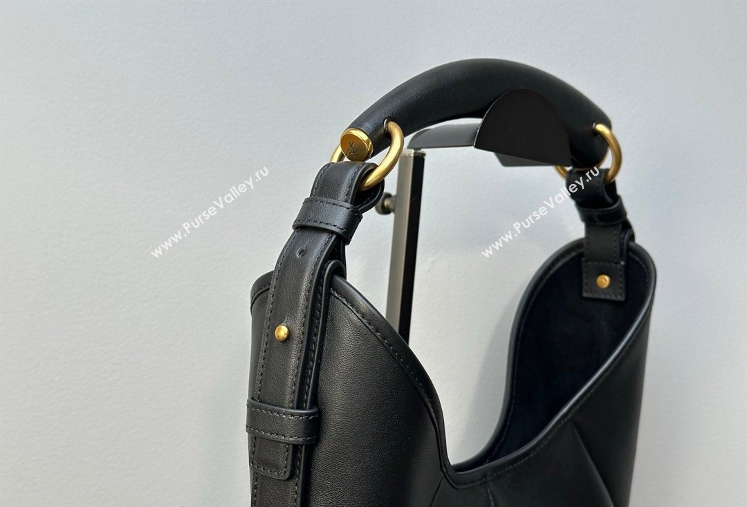 Saint Laurent MOMBASA Small hobo bag in Leather Black 2026 851432 (MHUI-260403095)