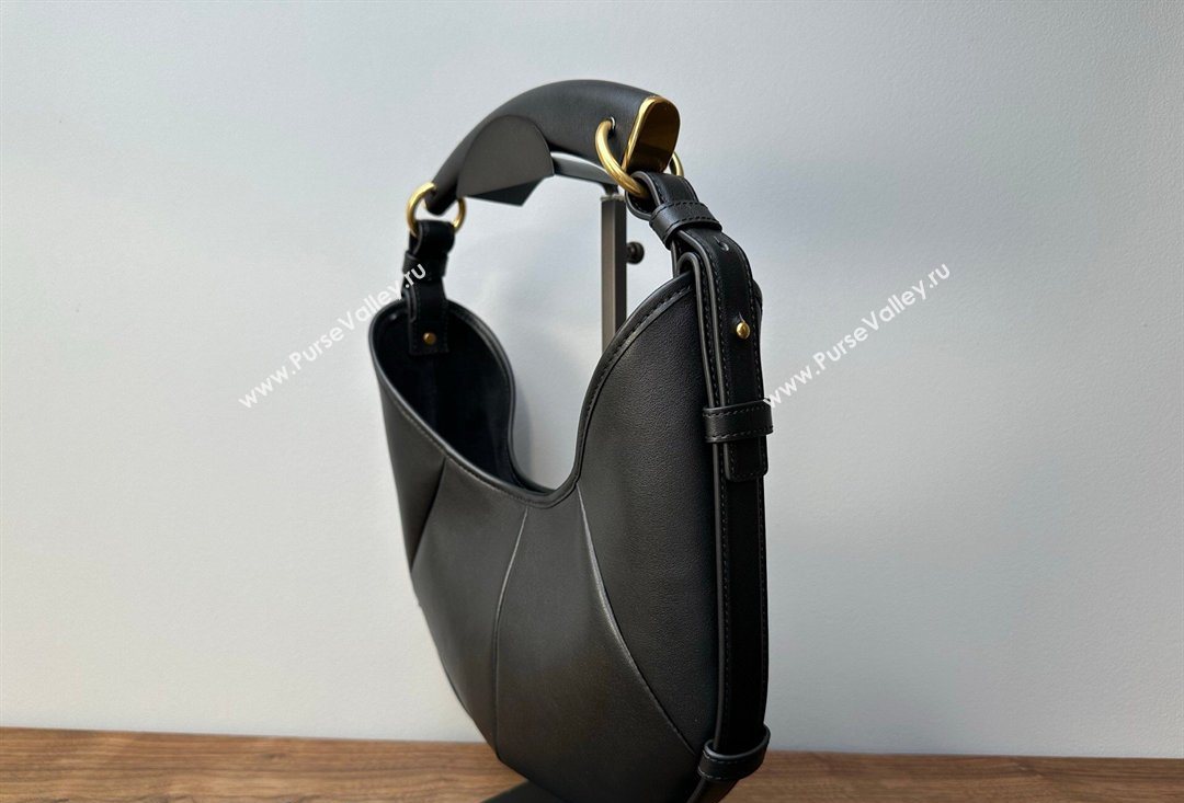 Saint Laurent MOMBASA Small hobo bag in Leather Black 2026 851432 (MHUI-260403095)