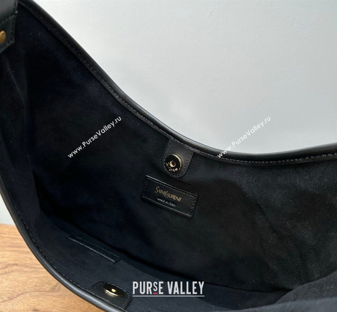 Saint Laurent MOMBASA Small hobo bag in Leather Black 2026 851432 (MHUI-260403095)