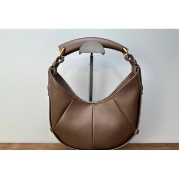 Saint Laurent MOMBASA Small hobo bag in Leather Coffee Brown 2026 851432 (MHUI-260403096)