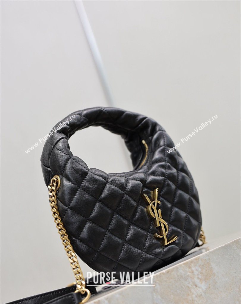 Saint Laurent ICARINO mini bag in quilted nappa leather Black 2026 871329 (MHUI-260403097)