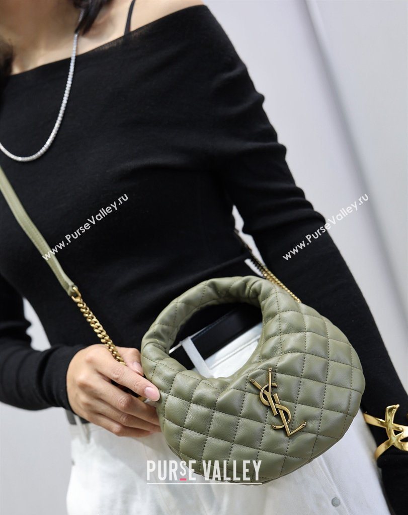 Saint Laurent ICARINO mini bag in quilted nappa leather Moss Green 2026 871329 (MHUI-260403099)