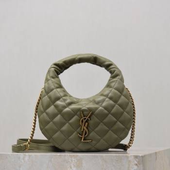 Saint Laurent ICARINO mini bag in quilted nappa leather Moss Green 2026 871329 (MHUI-260403099)