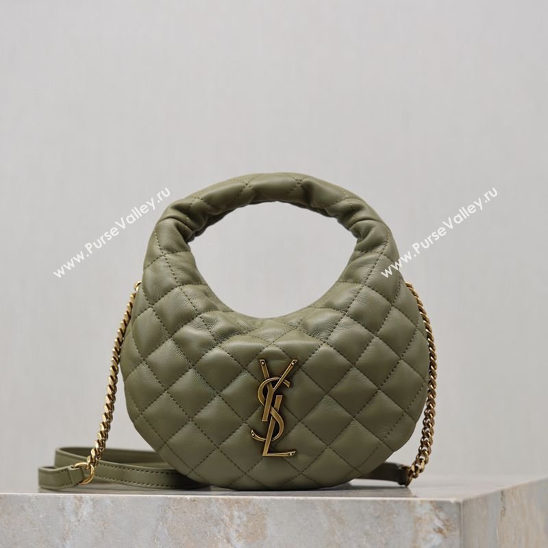 Saint Laurent ICARINO mini bag in quilted nappa leather Moss Green 2026 871329 (MHUI-260403099)